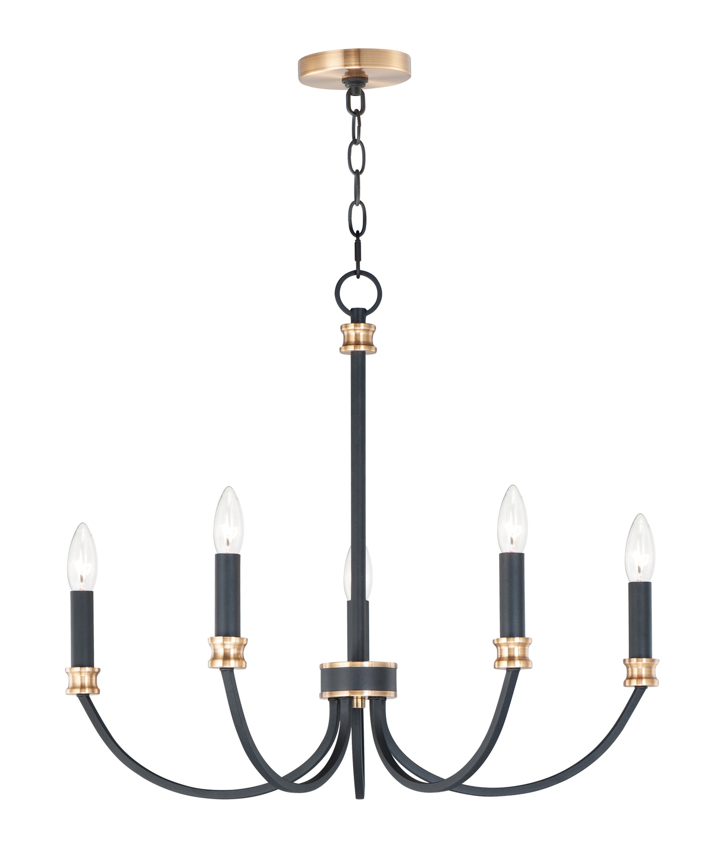 Charlton 5-Light Chandelier Black/Antique Brass by Maxim Lighting