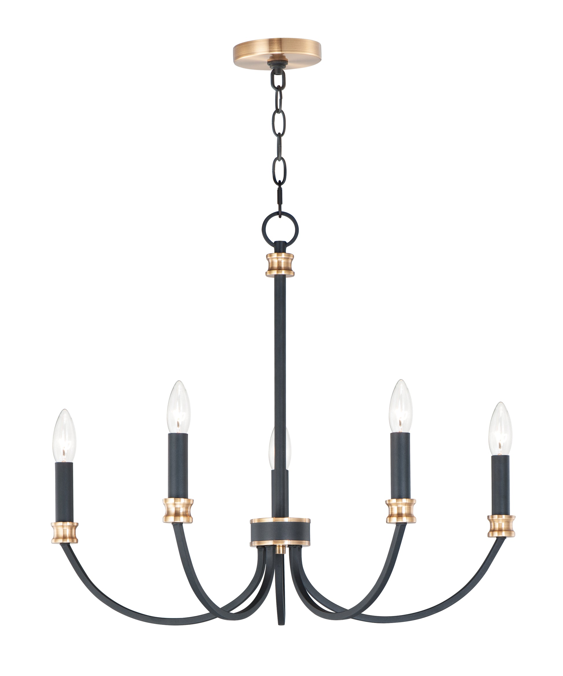 Charlton 5-Light Chandelier Black/Antique Brass by Maxim Lighting