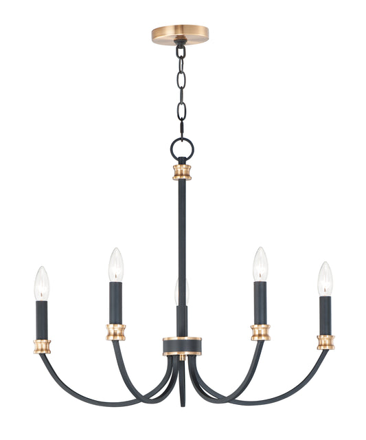 Charlton 5-Light Chandelier Black/Antique Brass by Maxim Lighting