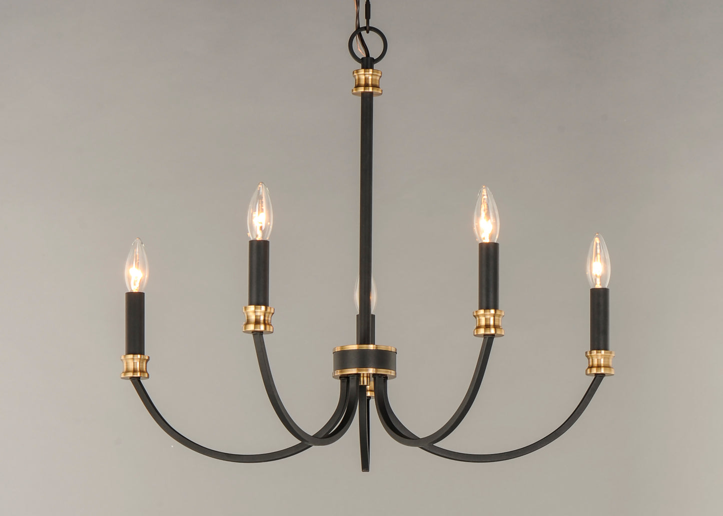 Charlton 5-Light Chandelier Black/Antique Brass by Maxim Lighting