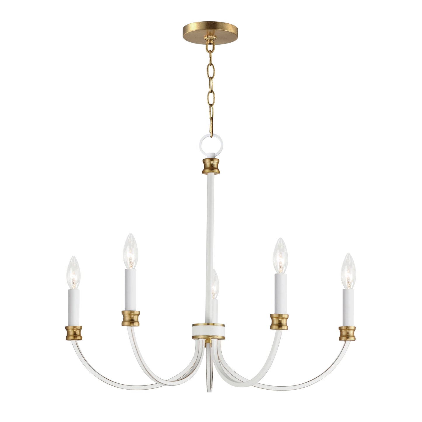 Charlton 5-Light Chandelier Weathered White/Gold Leaf by Maxim Lighting