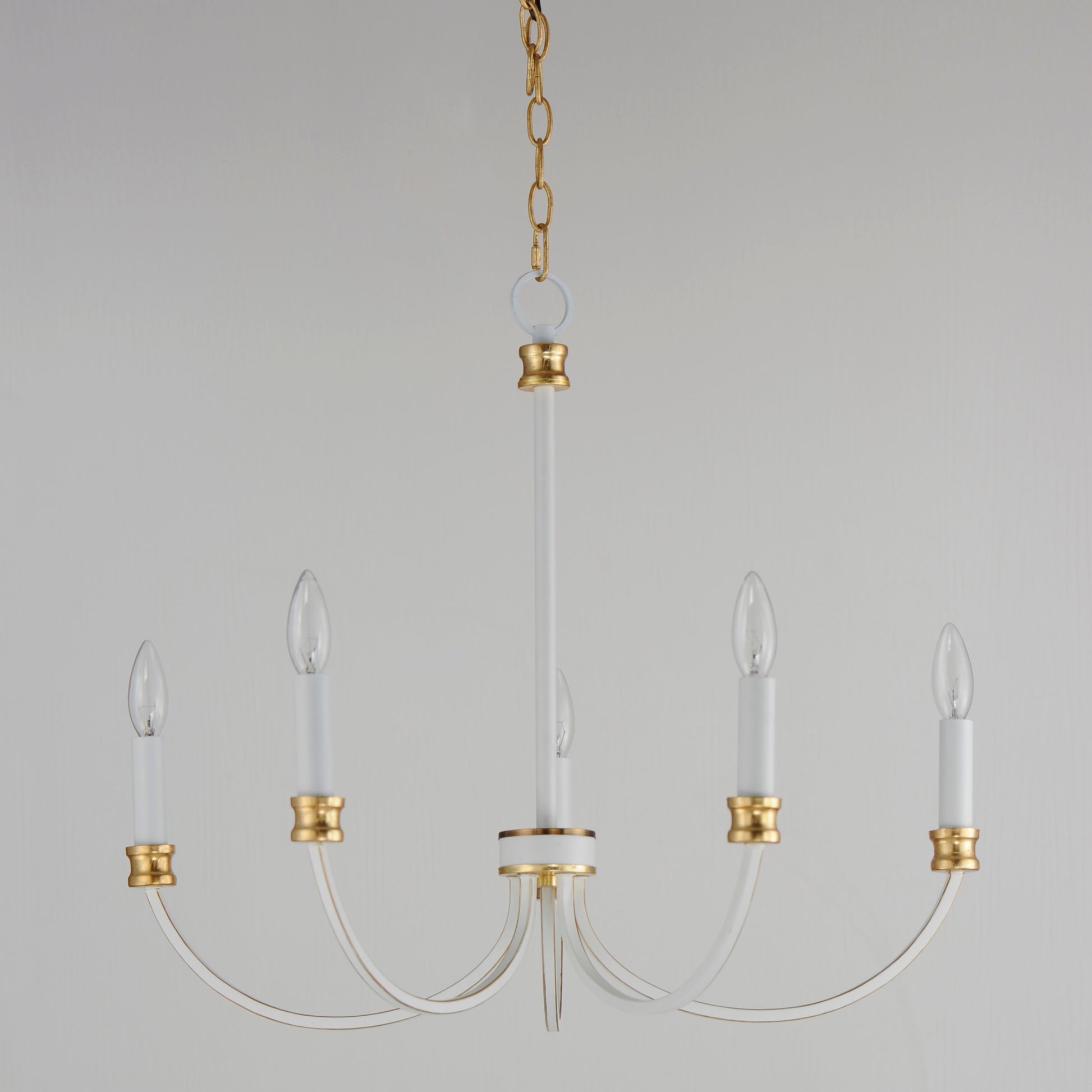 Charlton 5-Light Chandelier Weathered White/Gold Leaf by Maxim Lighting