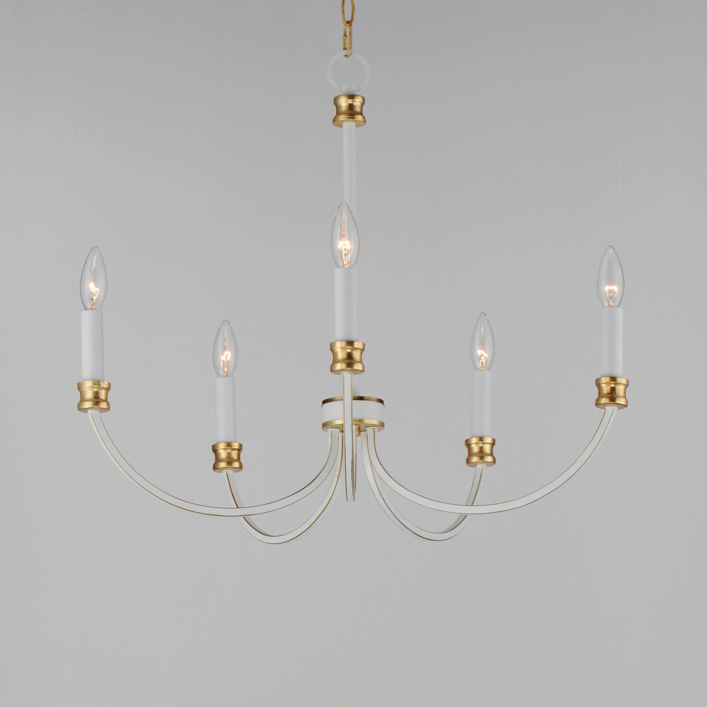 Charlton 5-Light Chandelier Weathered White/Gold Leaf by Maxim Lighting