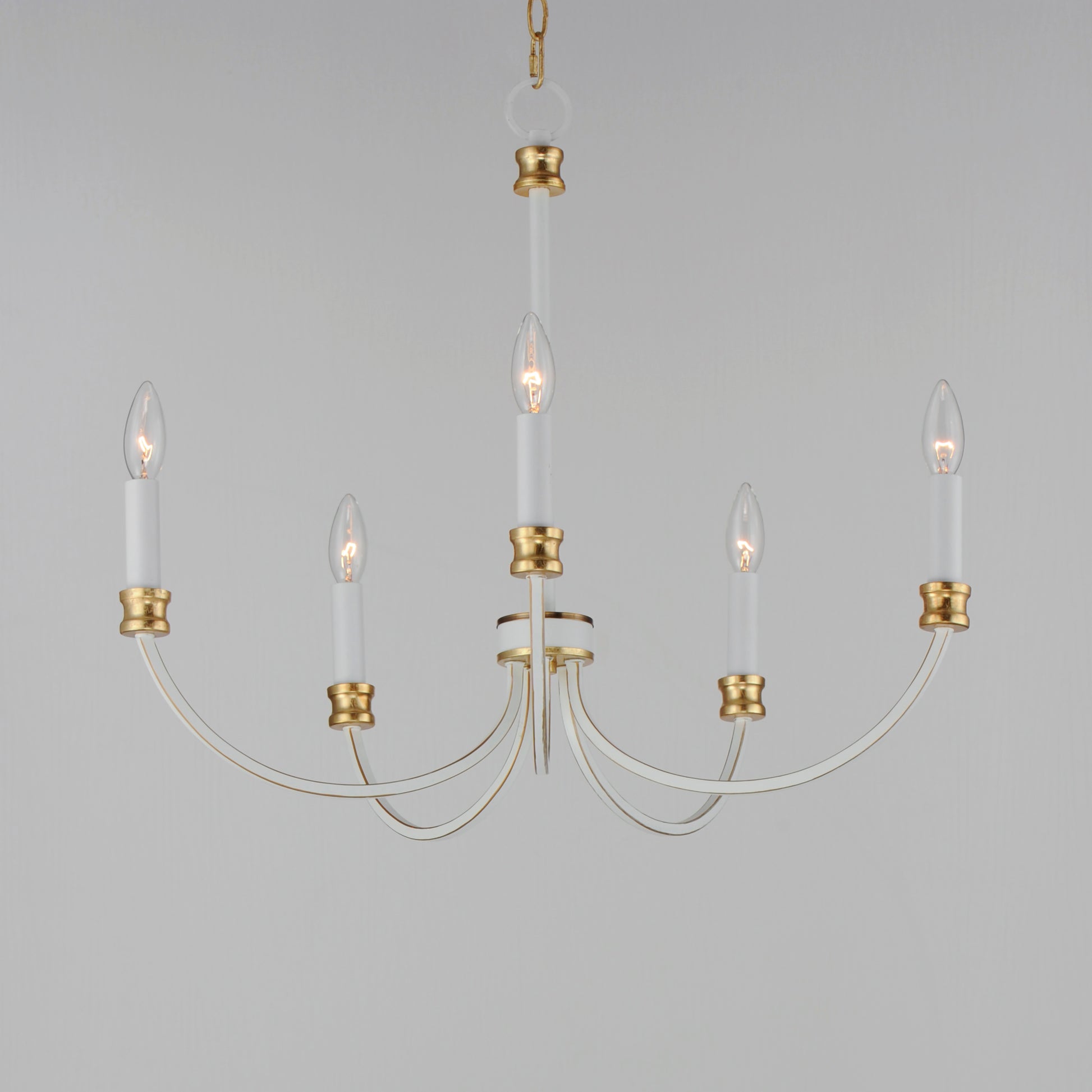 Charlton 5-Light Chandelier Weathered White/Gold Leaf by Maxim Lighting
