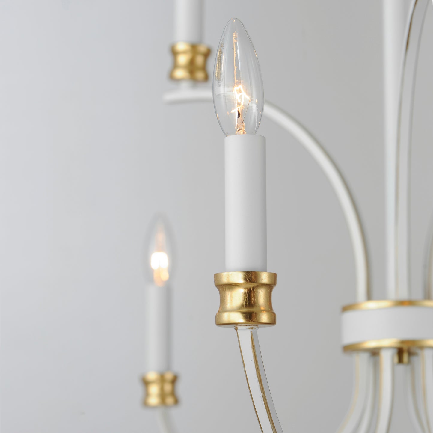 Charlton 9-Light Chandelier Weathered White/Gold Leaf by Maxim Lighting