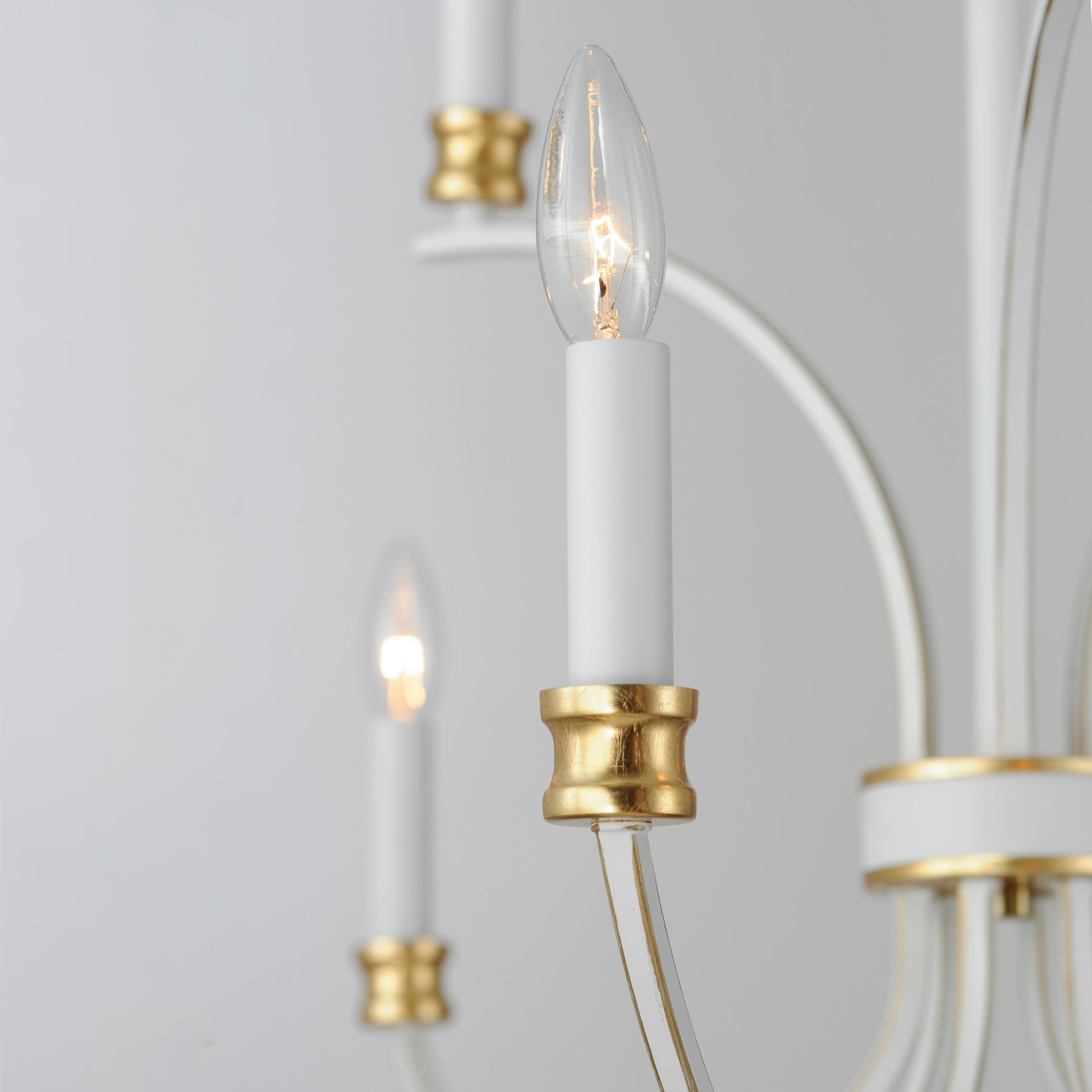 Charlton 9-Light Chandelier Weathered White/Gold Leaf by Maxim Lighting