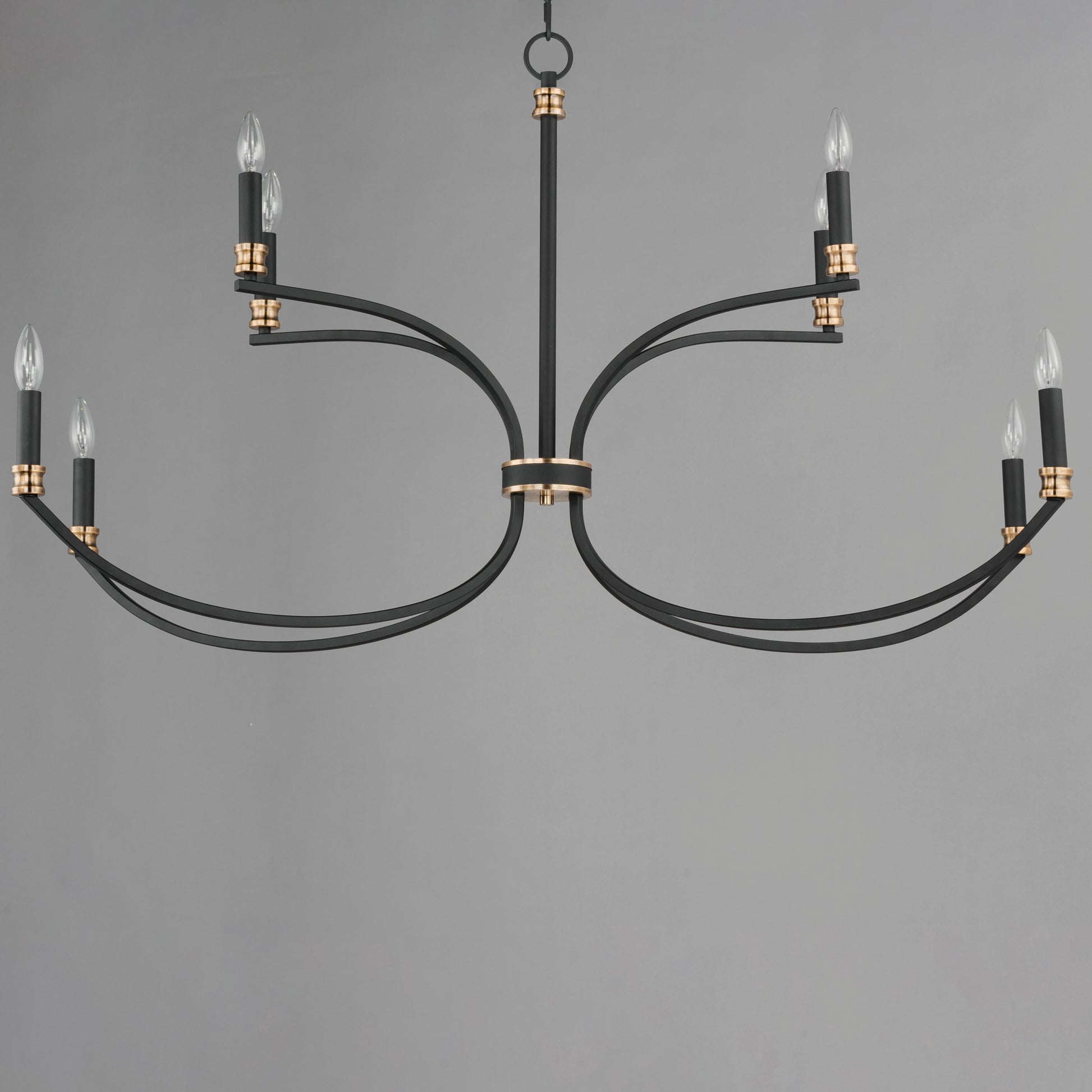 Charlton 8-Light Chandelier Black/Antique Brass by Maxim Lighting
