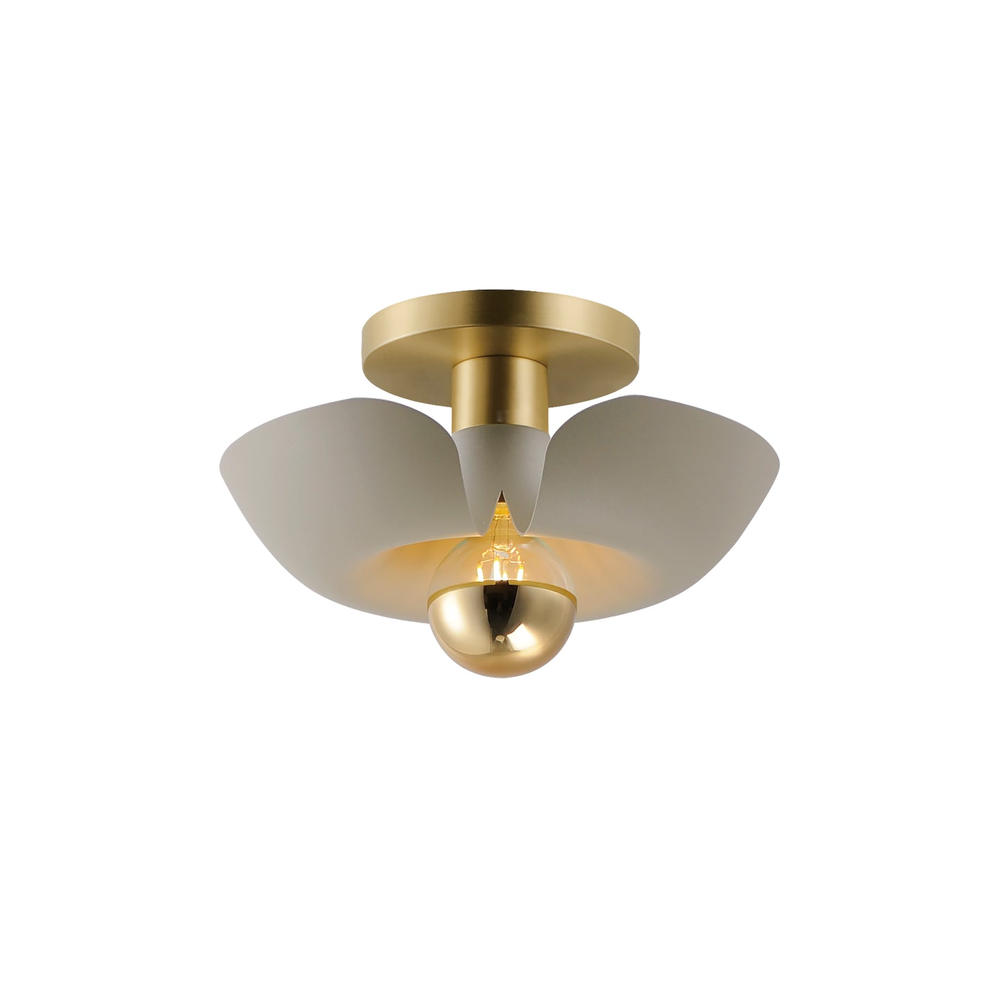 Poppy 12" Flush Mount Silver Gold/Satin Brass by Maxim Lighting