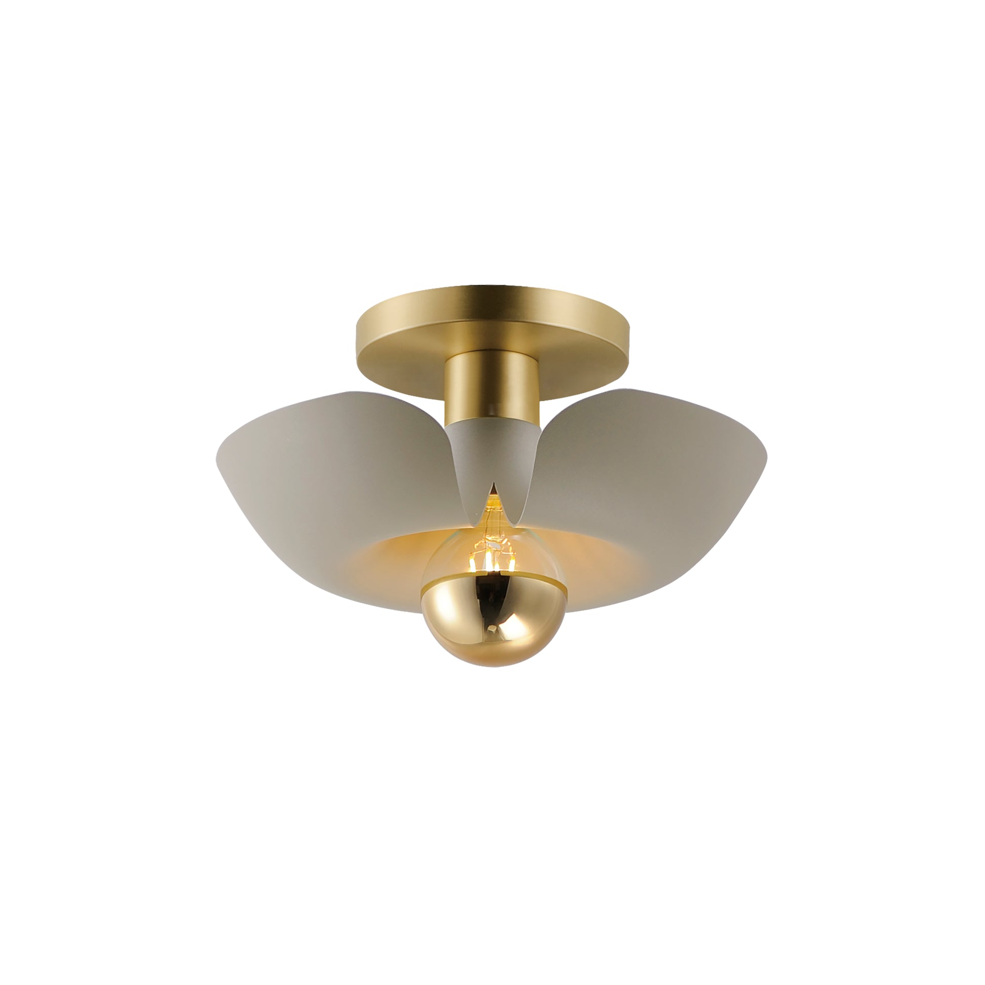 Poppy 12" Flush Mount Silver Gold/Satin Brass by Maxim Lighting