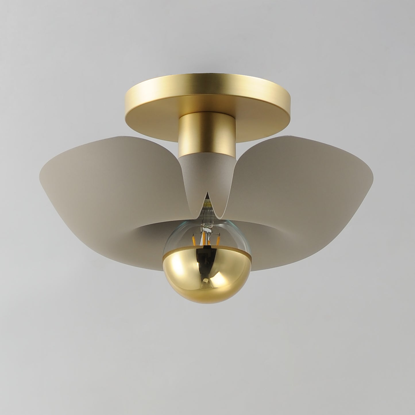 Poppy 12" Flush Mount Silver Gold/Satin Brass by Maxim Lighting