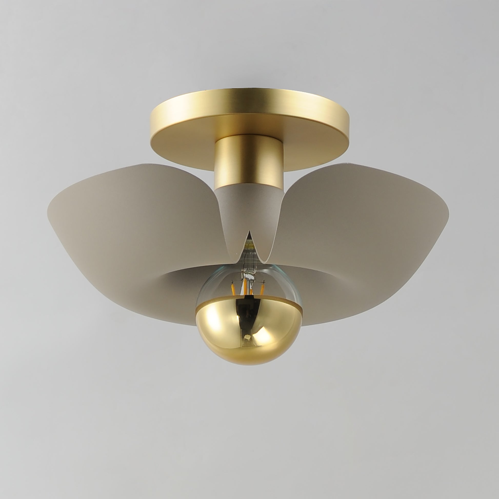 Poppy 12" Flush Mount Silver Gold/Satin Brass by Maxim Lighting