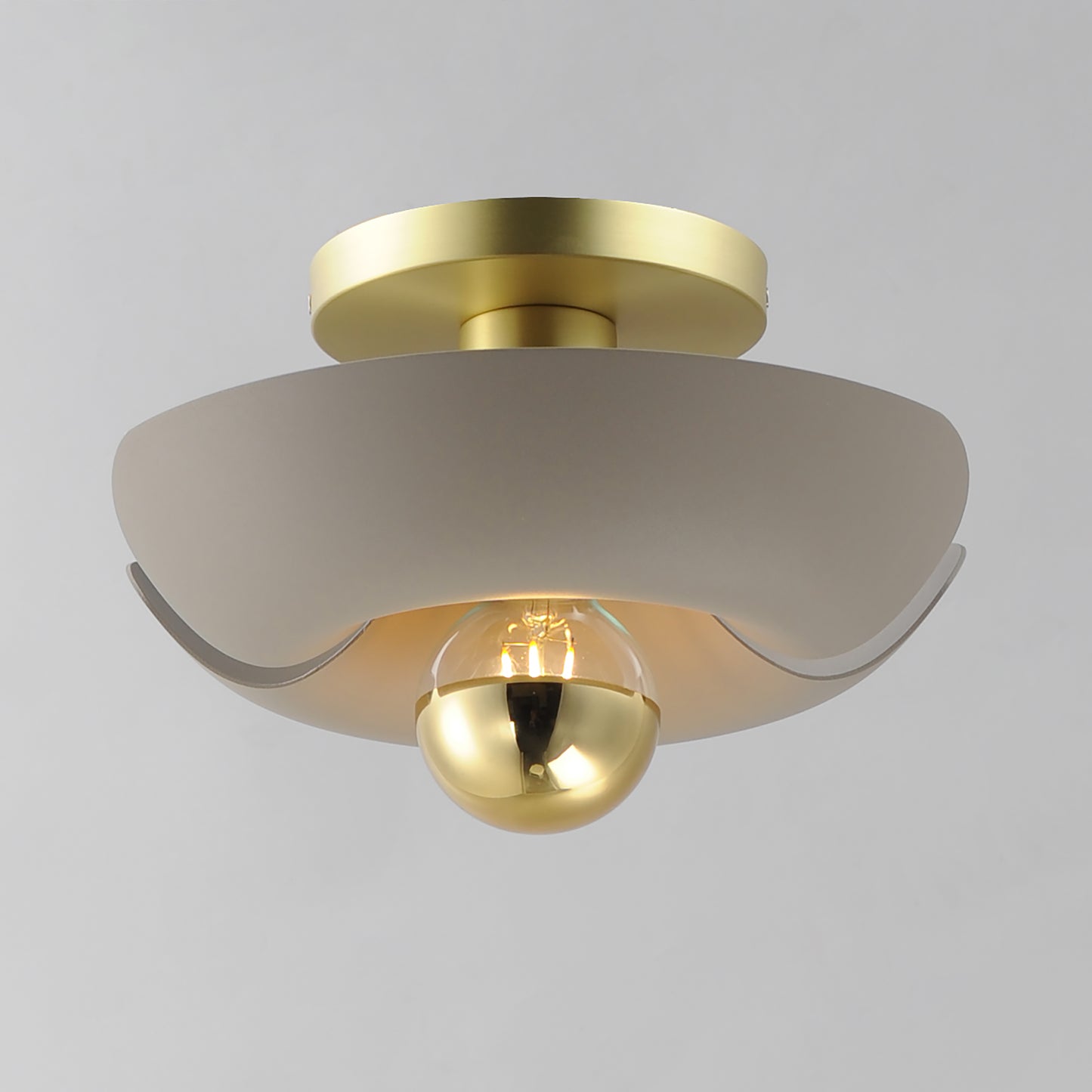 Poppy 12" Flush Mount Silver Gold/Satin Brass by Maxim Lighting