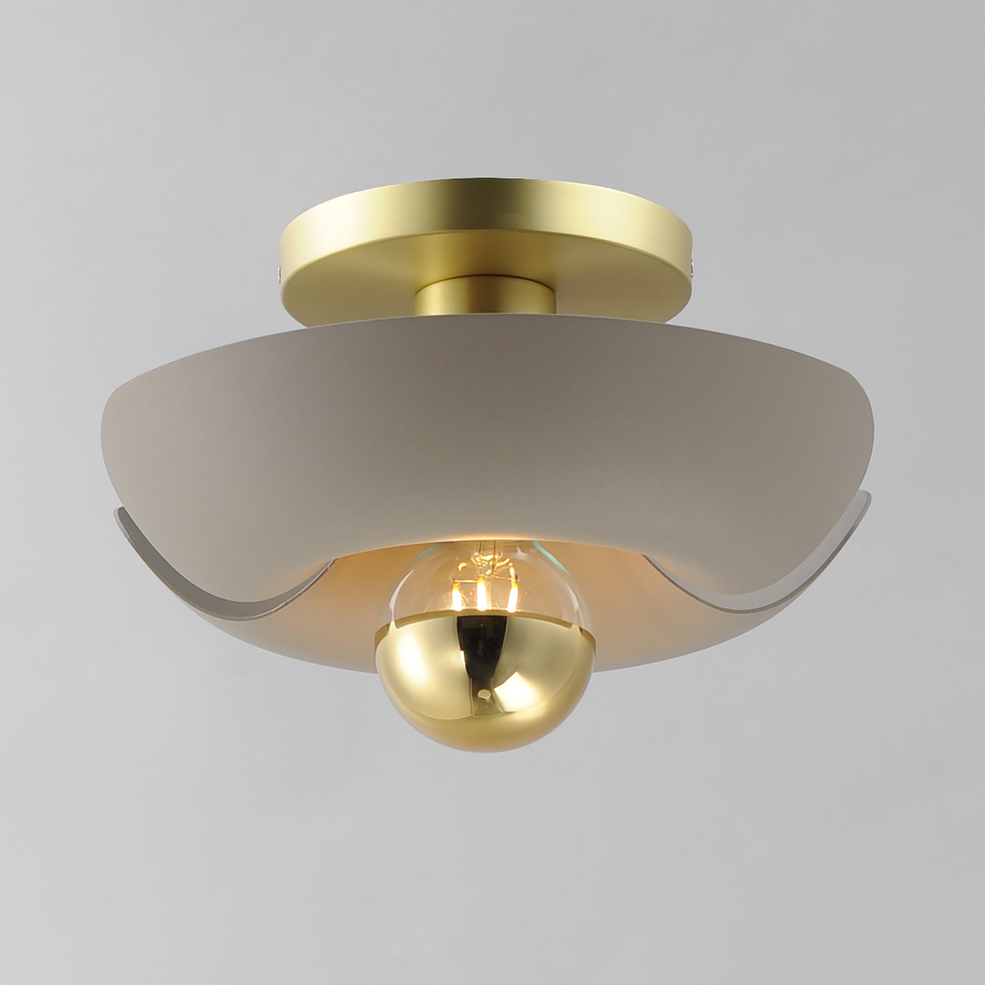 Poppy 12" Flush Mount Silver Gold/Satin Brass by Maxim Lighting