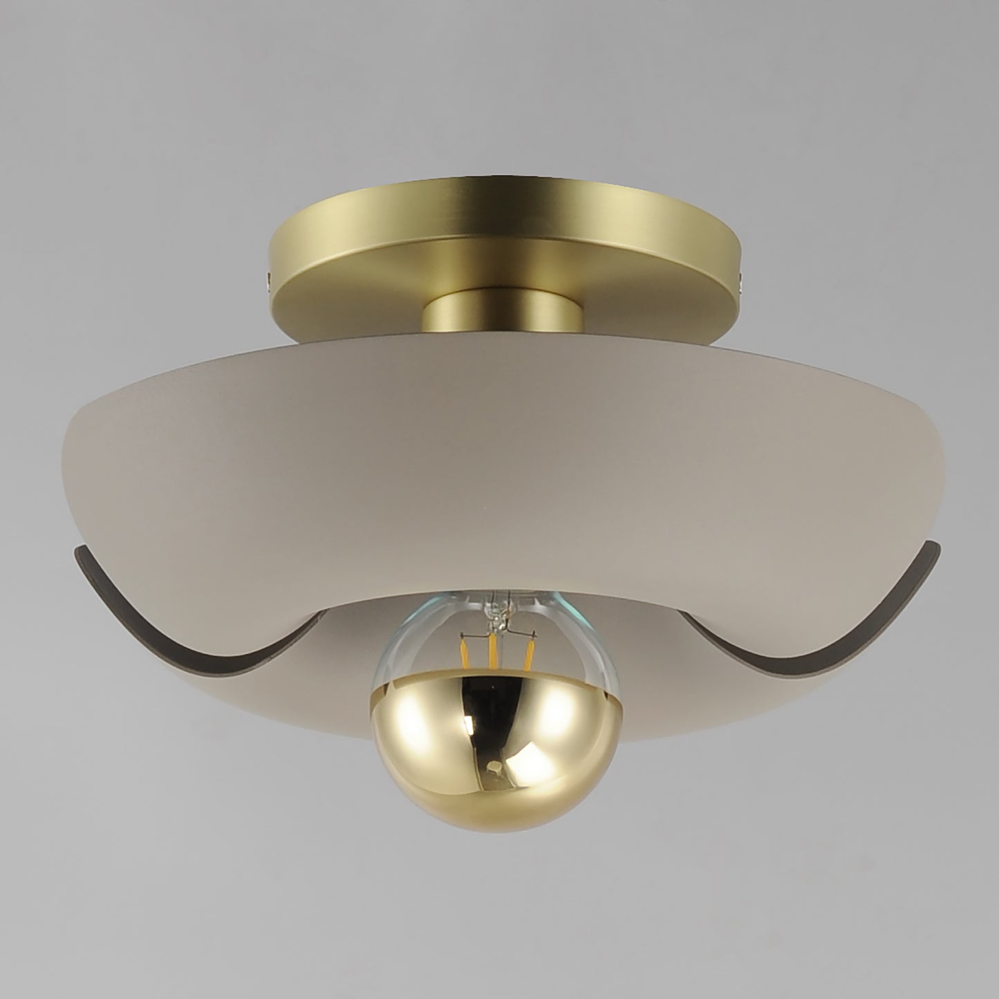 Poppy 12" Flush Mount Silver Gold/Satin Brass by Maxim Lighting