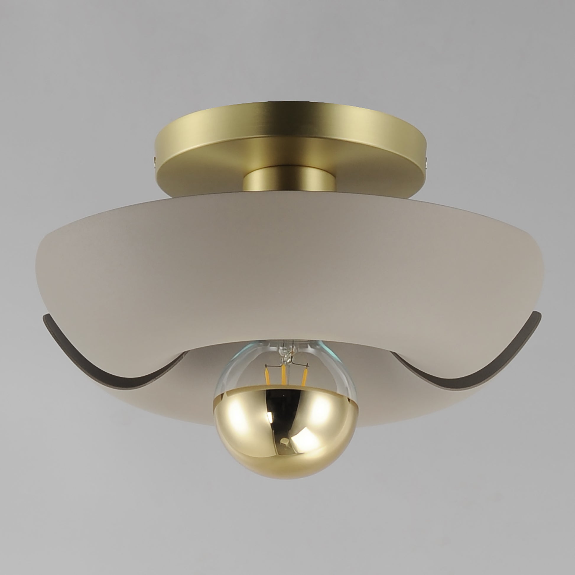 Poppy 12" Flush Mount Silver Gold/Satin Brass by Maxim Lighting