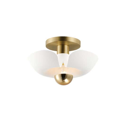 Poppy 12" Flush Mount White/Satin Brass by Maxim Lighting