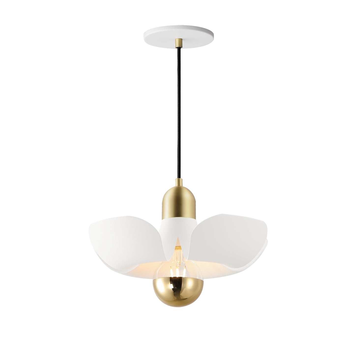 Poppy 12" Pendant White/Satin Brass by Maxim Lighting