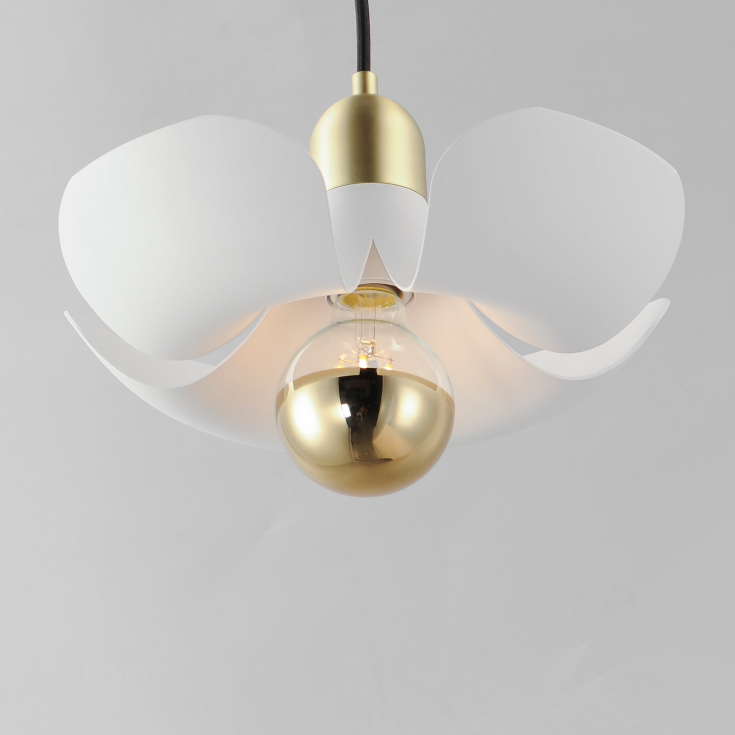 Poppy 12" Pendant White/Satin Brass by Maxim Lighting