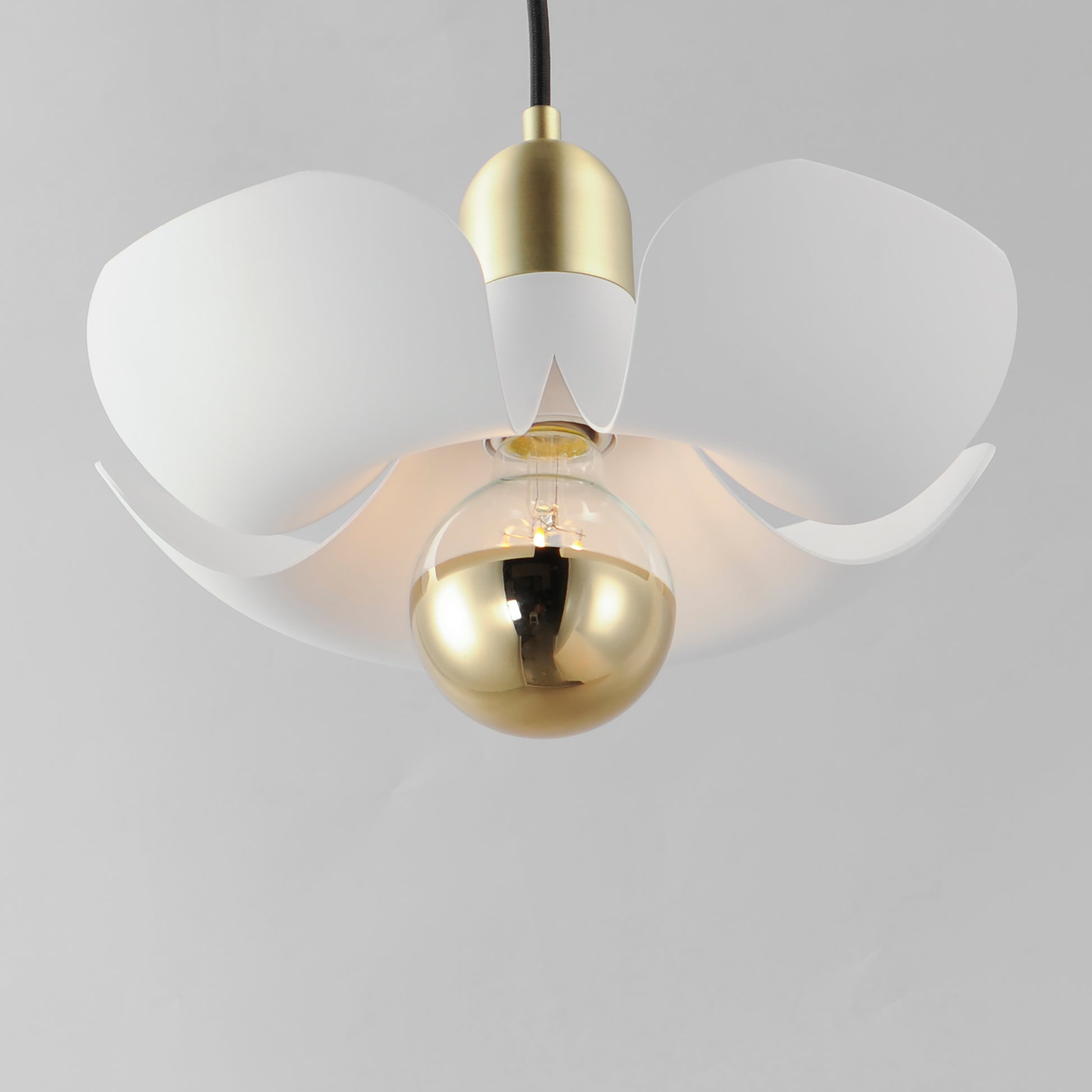 Poppy 12" Pendant White/Satin Brass by Maxim Lighting