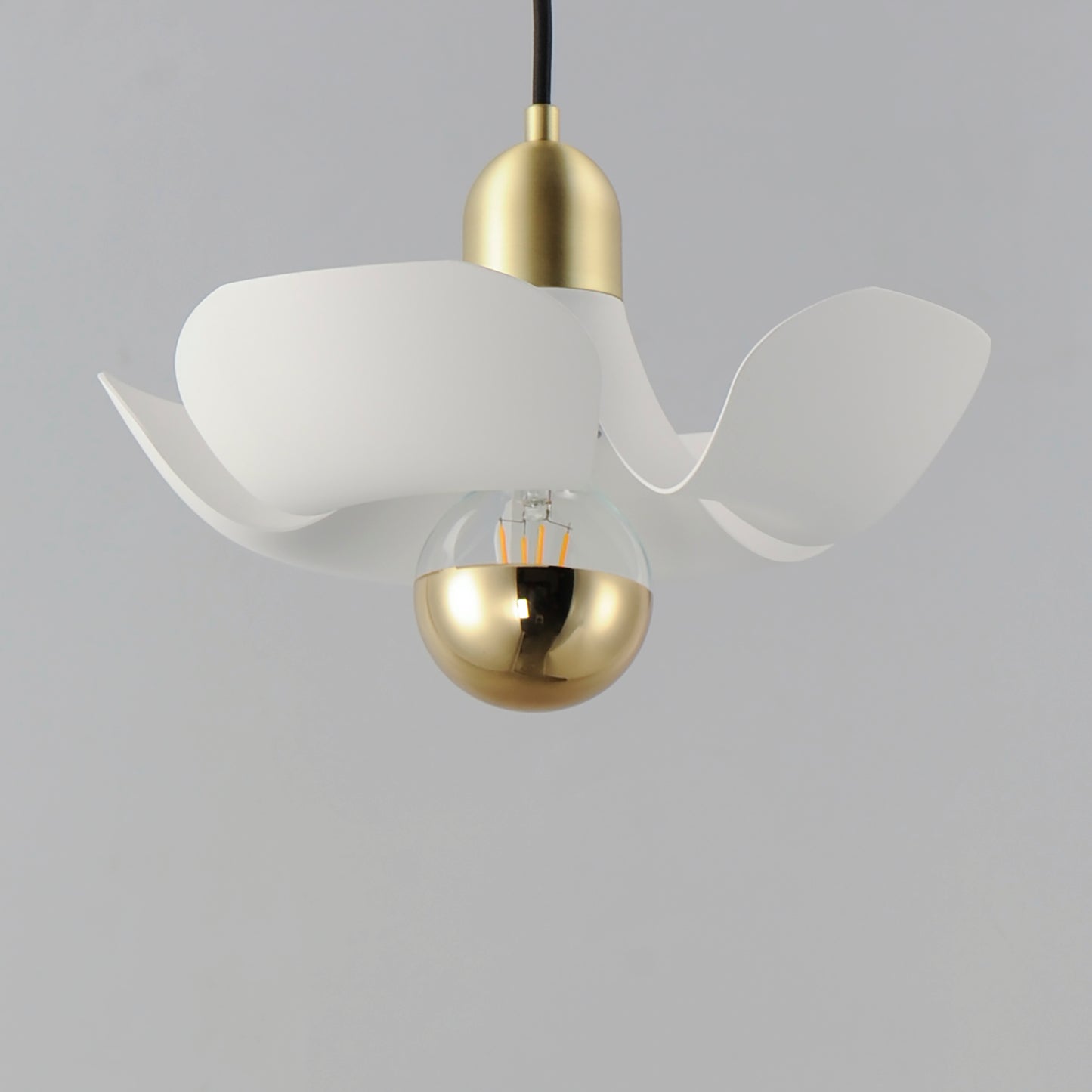 Poppy 12" Pendant White/Satin Brass by Maxim Lighting