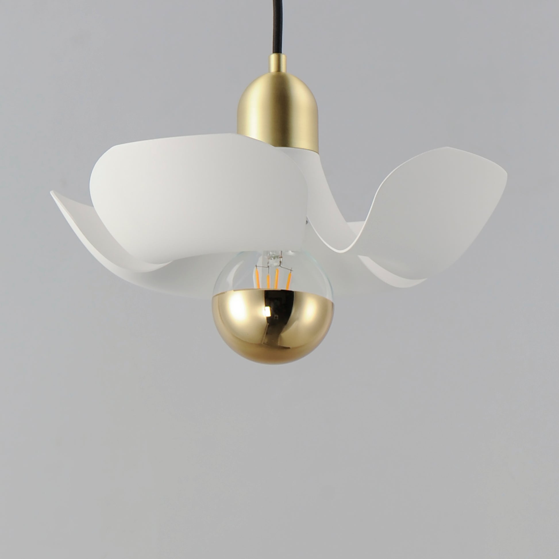Poppy 12" Pendant White/Satin Brass by Maxim Lighting