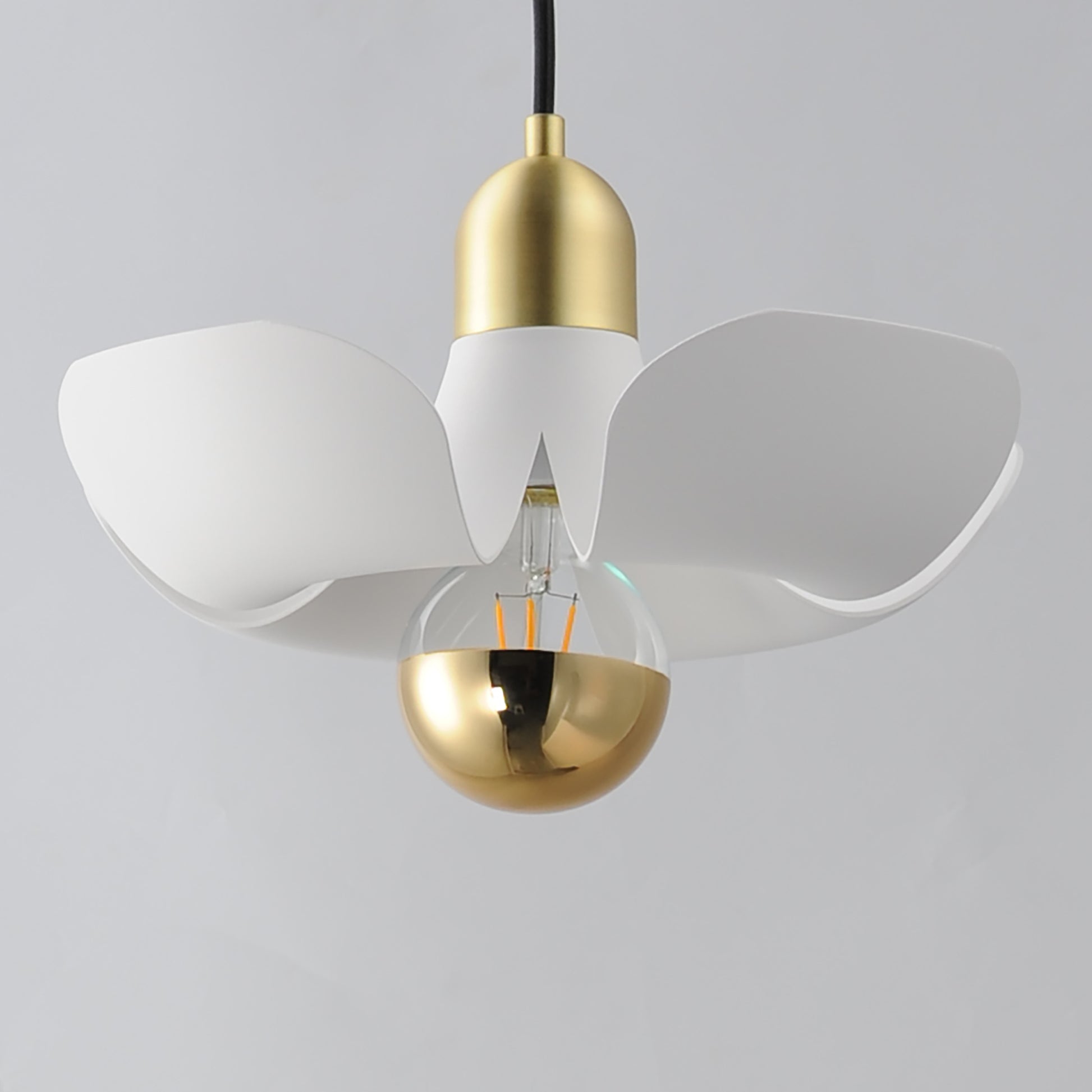Poppy 12" Pendant White/Satin Brass by Maxim Lighting