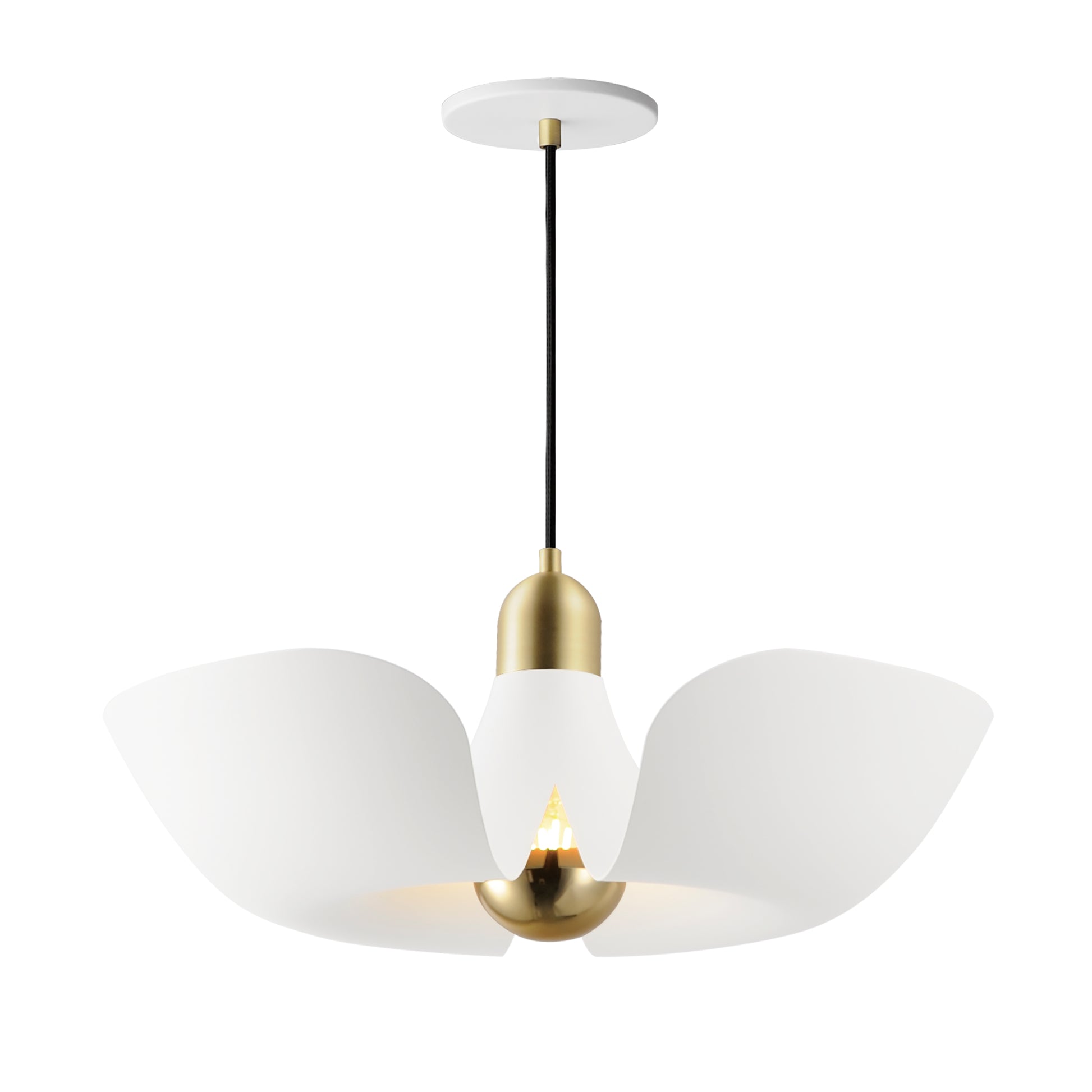 Poppy 18" Pendant White/Satin Brass by Maxim Lighting