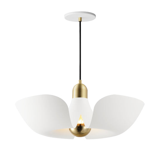 Poppy 18" Pendant White/Satin Brass by Maxim Lighting