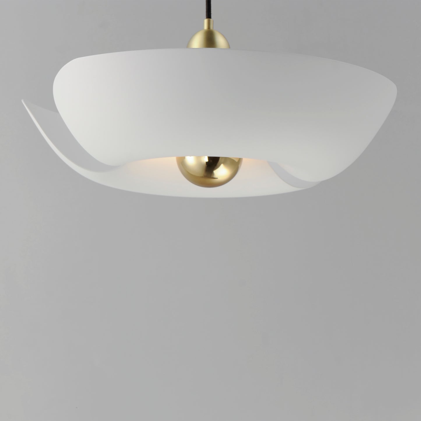 Poppy 18" Pendant White/Satin Brass by Maxim Lighting