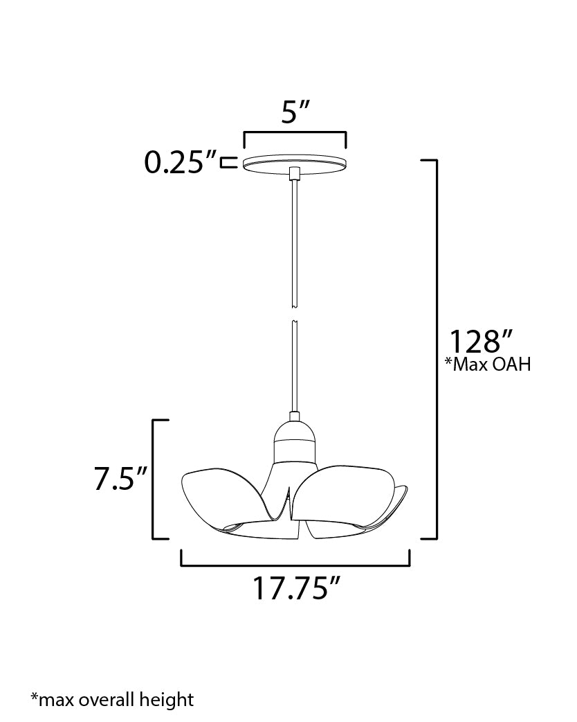 Poppy 18" Pendant Silver Gold/Satin Brass by Maxim Lighting