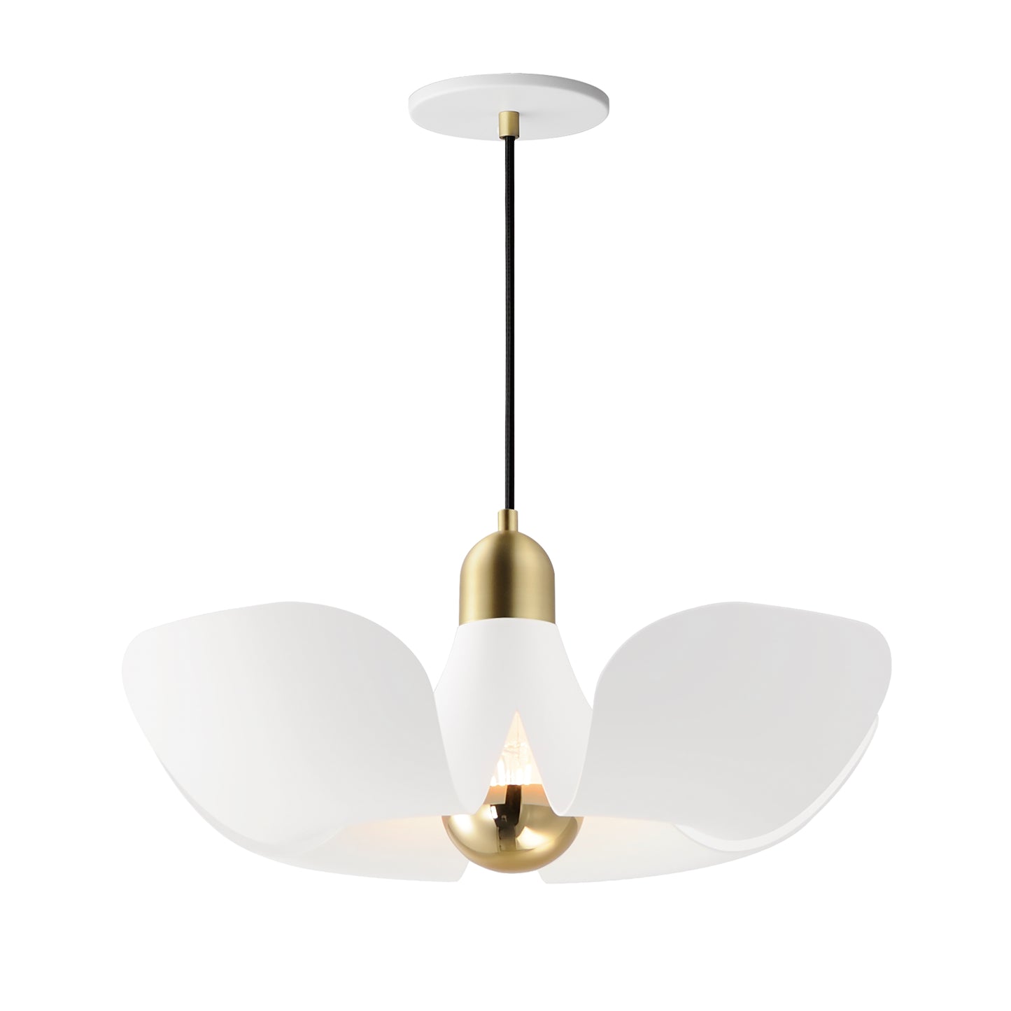 Poppy 18" Pendant White/Satin Brass by Maxim Lighting