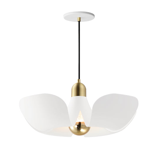 Poppy 18" Pendant White/Satin Brass by Maxim Lighting