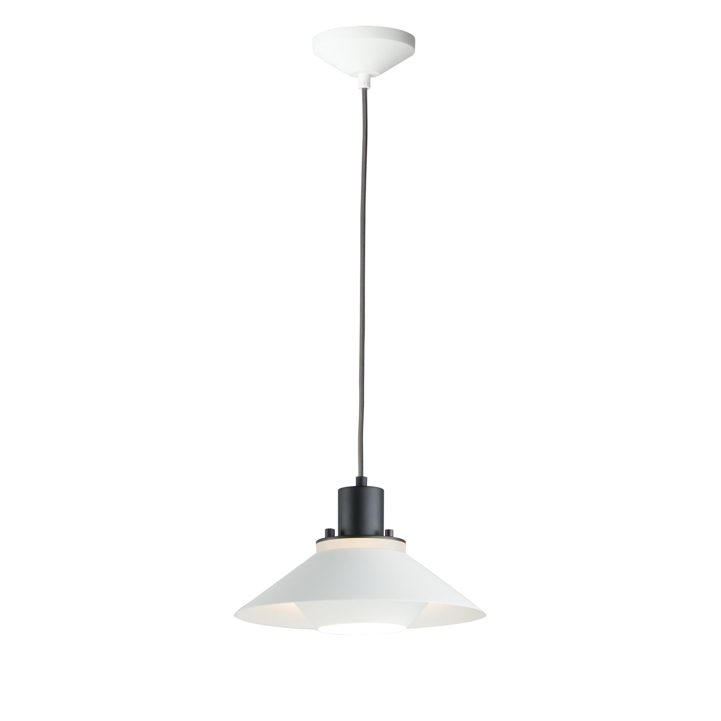Oslo 11.75" Small Pendant Black/White by Maxim Lighting