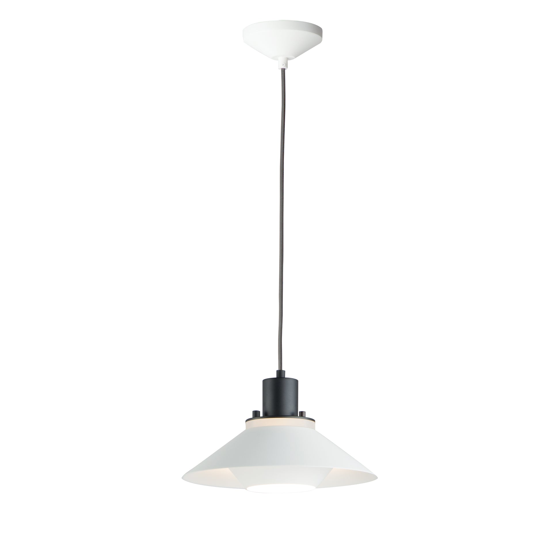 Oslo 11.75" Small Pendant Black/White by Maxim Lighting