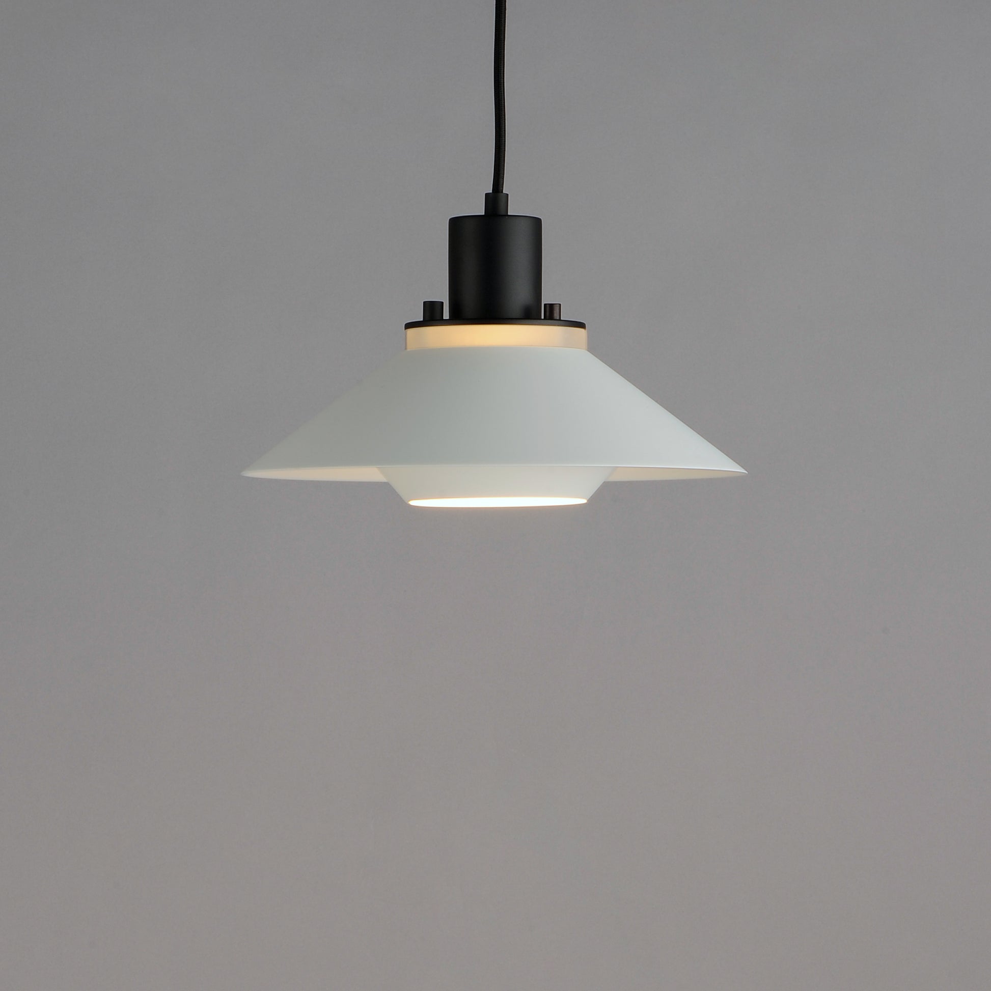 Oslo 11.75" Small Pendant Black/White by Maxim Lighting