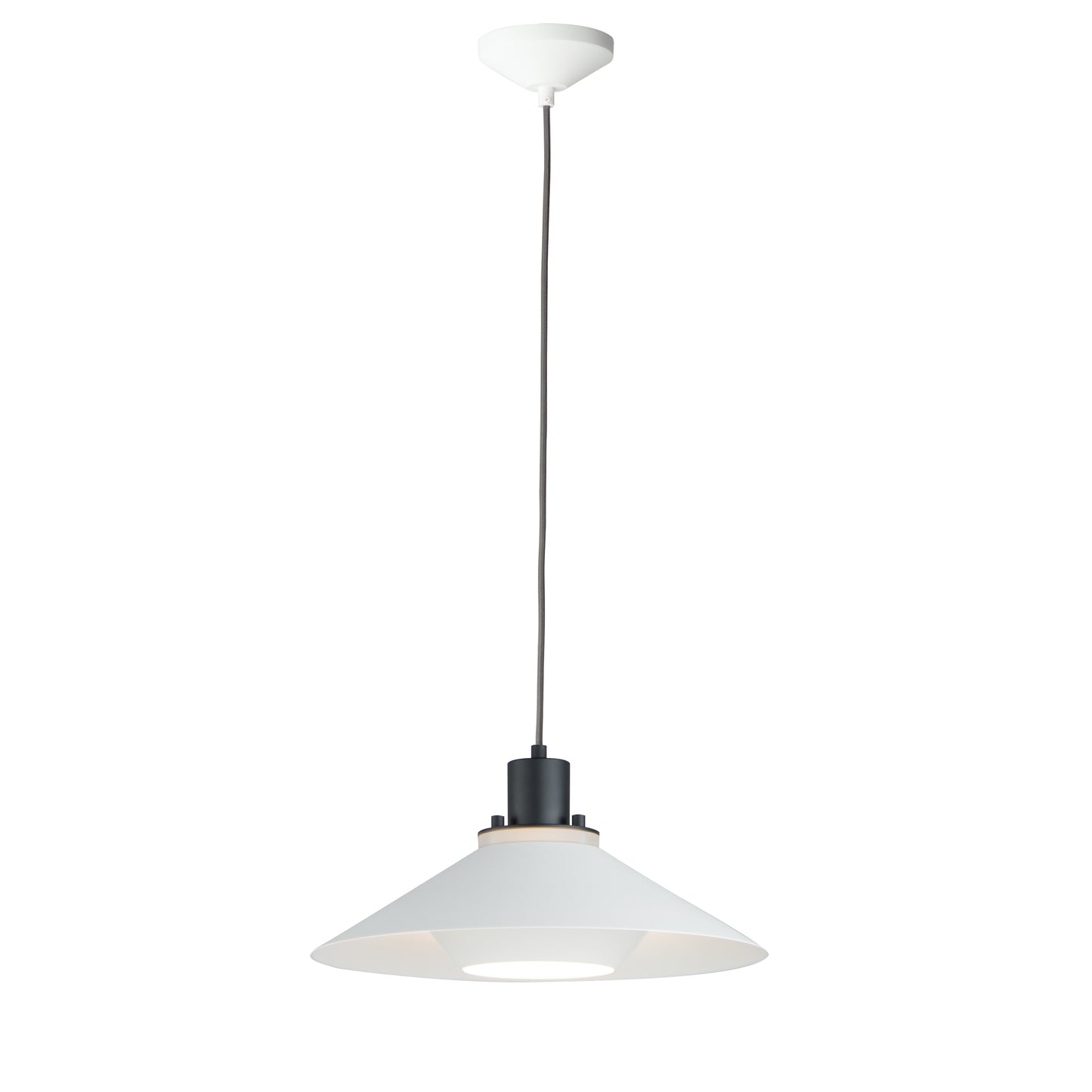 Oslo 15.75" Medium Pendant Black/White by Maxim Lighting
