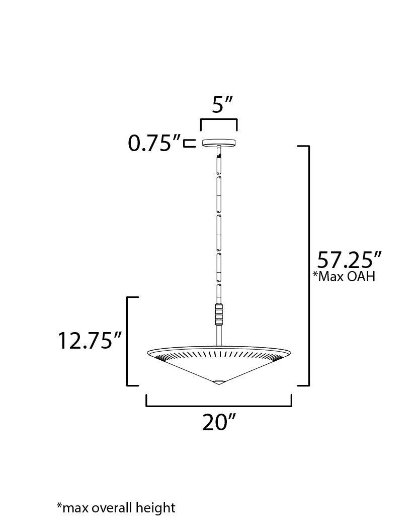 Helsinki 20" Pendant Natural Aged Brass by Maxim Lighting