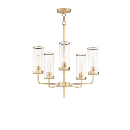 Crosby 5-Light Chandelier Satin Brass by Maxim Lighting