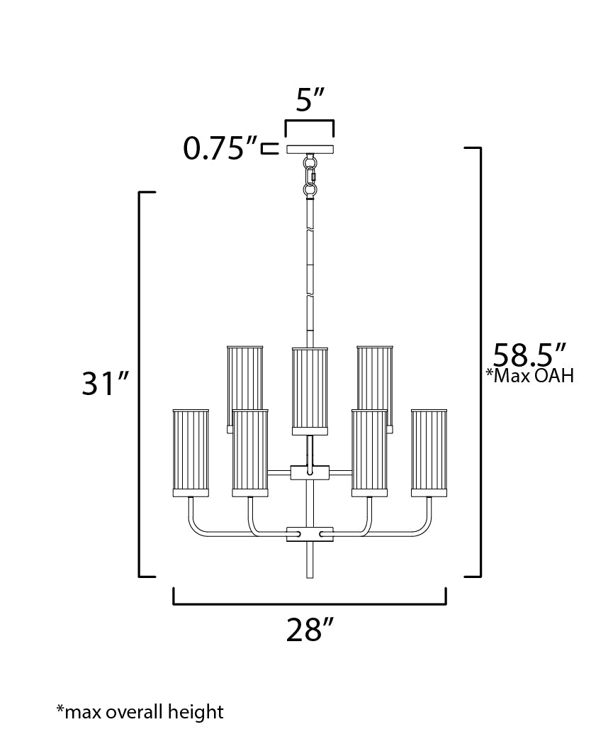 Crosby 9-Light Chandelier Black by Maxim Lighting
