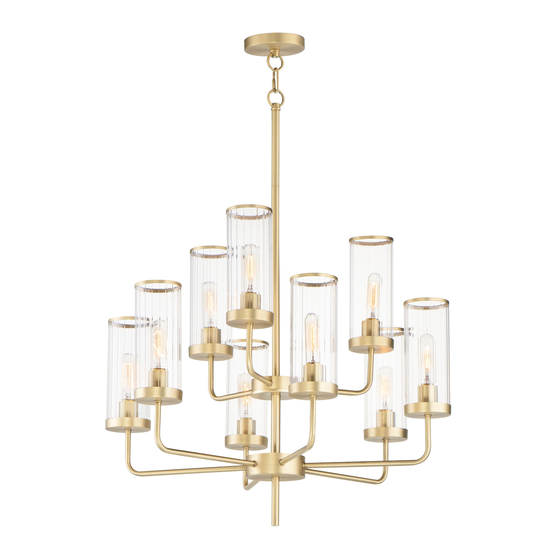 Crosby 9-Light Chandelier Satin Brass by Maxim Lighting