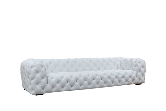 Divani Casa Dexter Transitional White Full Italian Leather Sofa