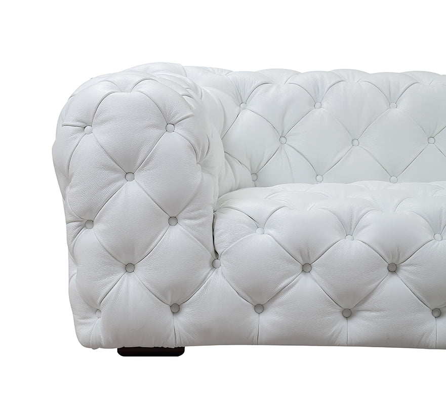 Divani Casa Dexter Transitional White Full Italian Leather Sofa