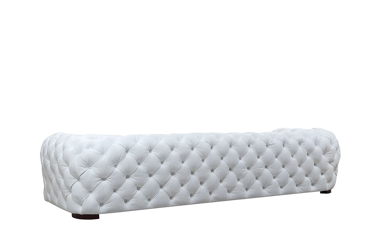 Divani Casa Dexter Transitional White Full Italian Leather Sofa