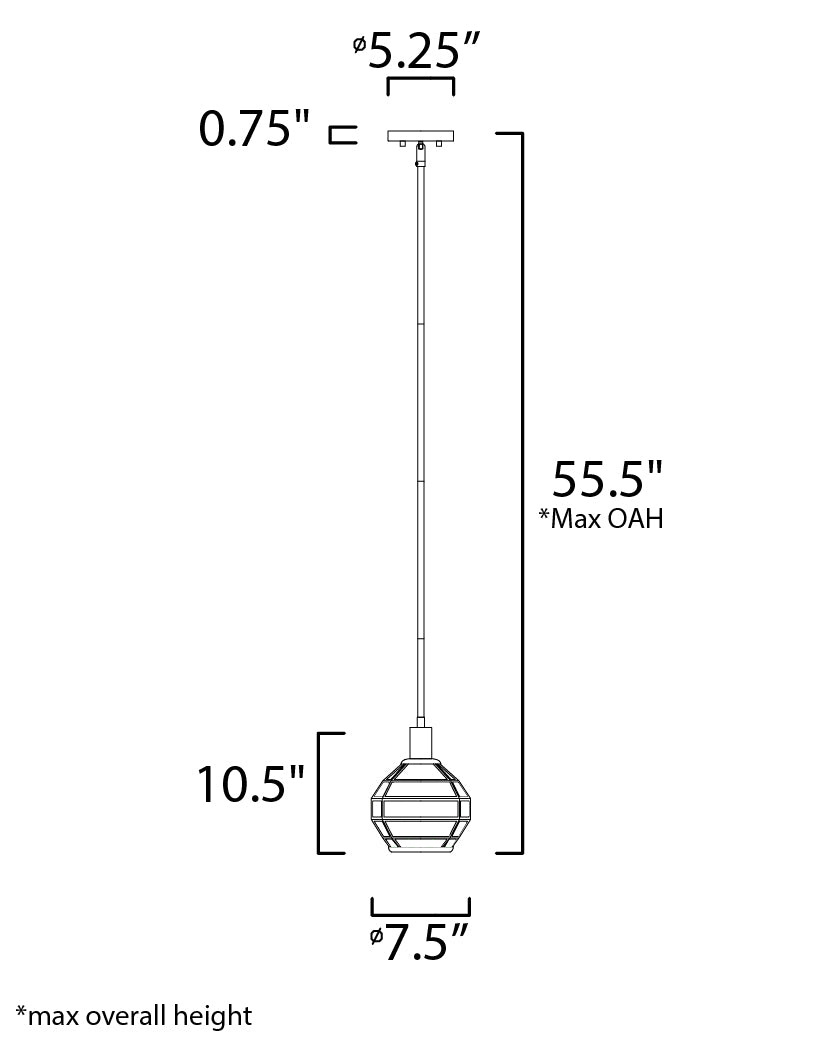 Heirloom Mini Pendant Black/Burnished Brass by Maxim Lighting