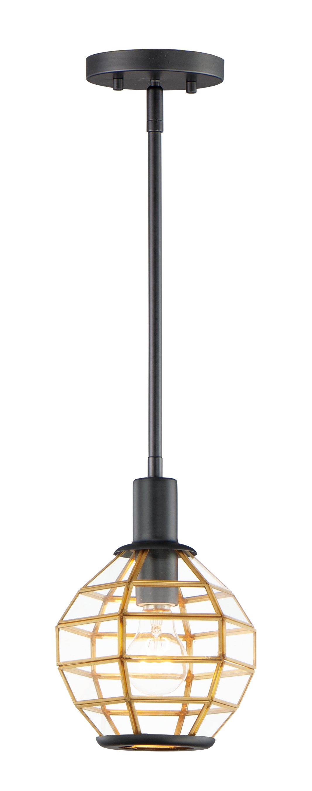 Heirloom Mini Pendant Black/Burnished Brass by Maxim Lighting