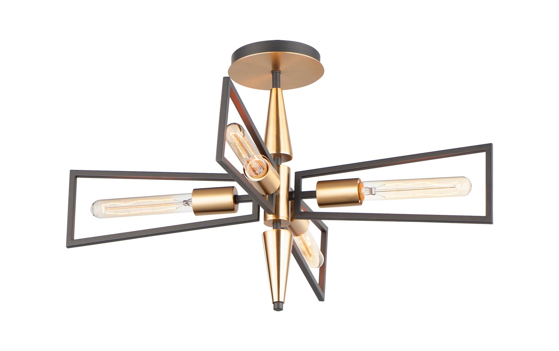 Wings 4-Light Flush Mount Black/Satin Brass by Maxim Lighting