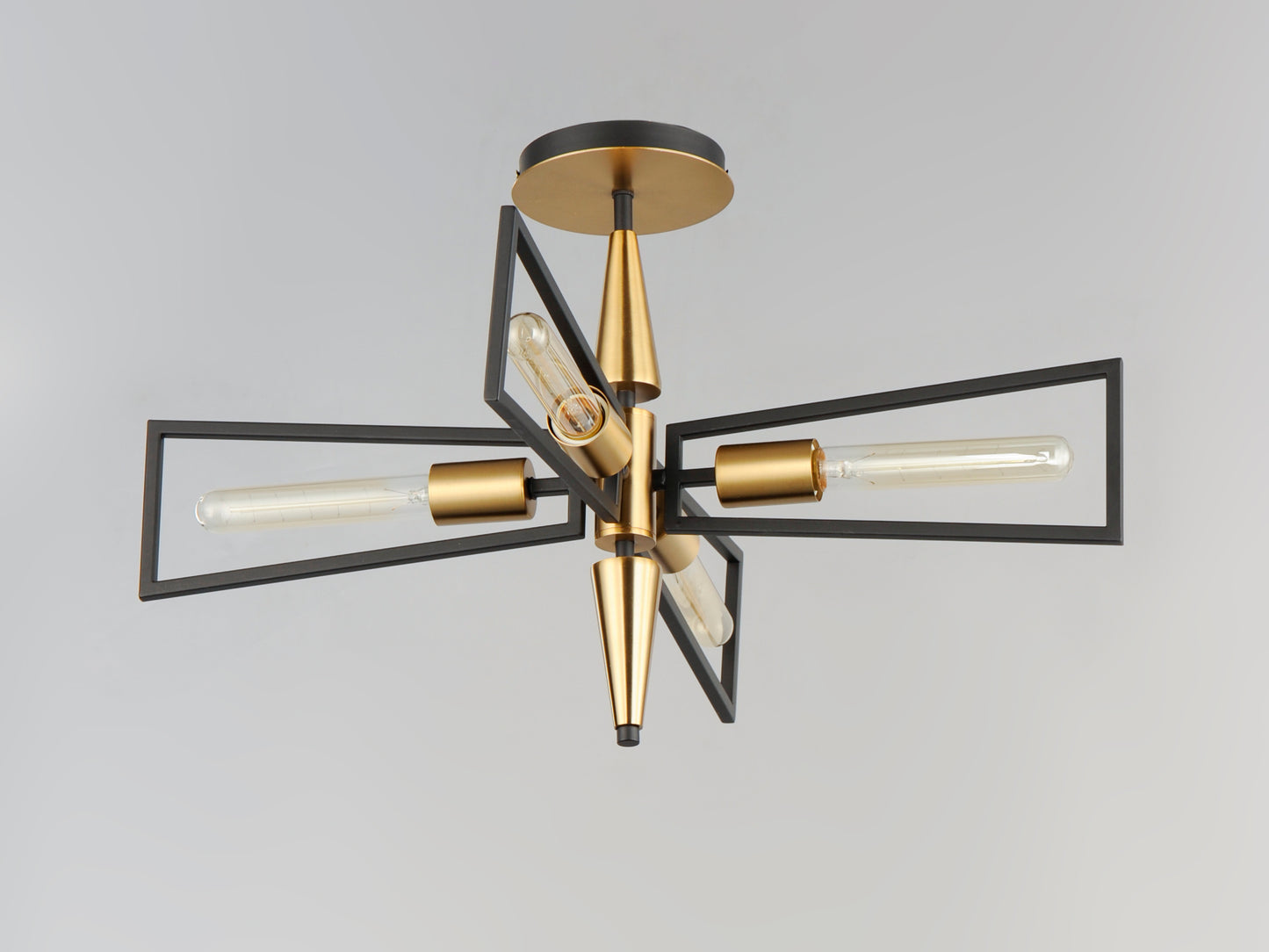 Wings 4-Light Flush Mount Black/Satin Brass by Maxim Lighting