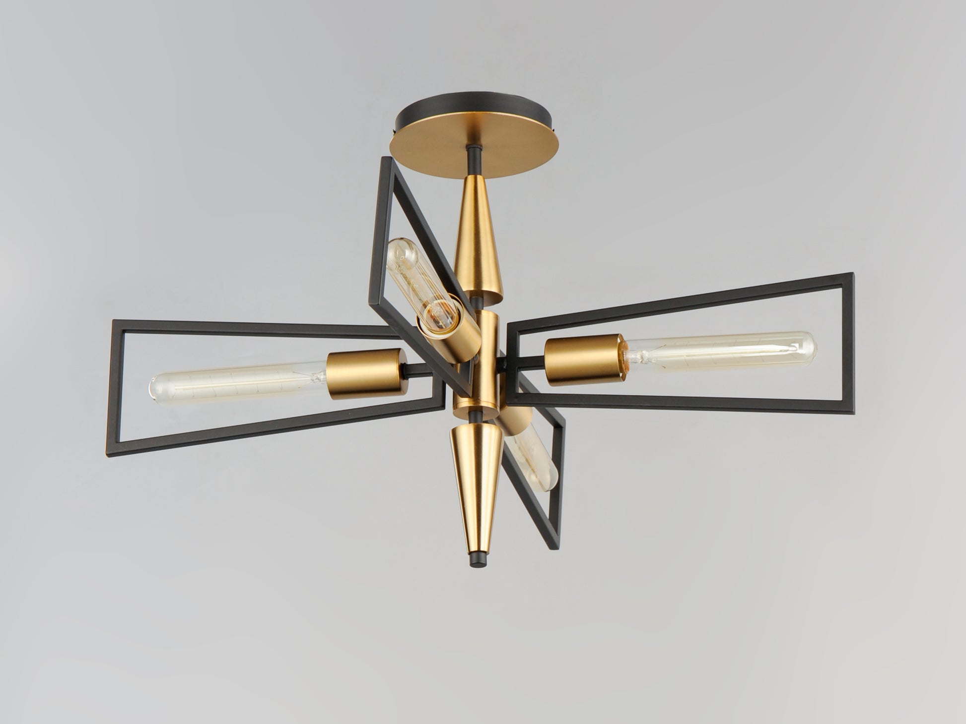 Wings 4-Light Flush Mount Black/Satin Brass by Maxim Lighting