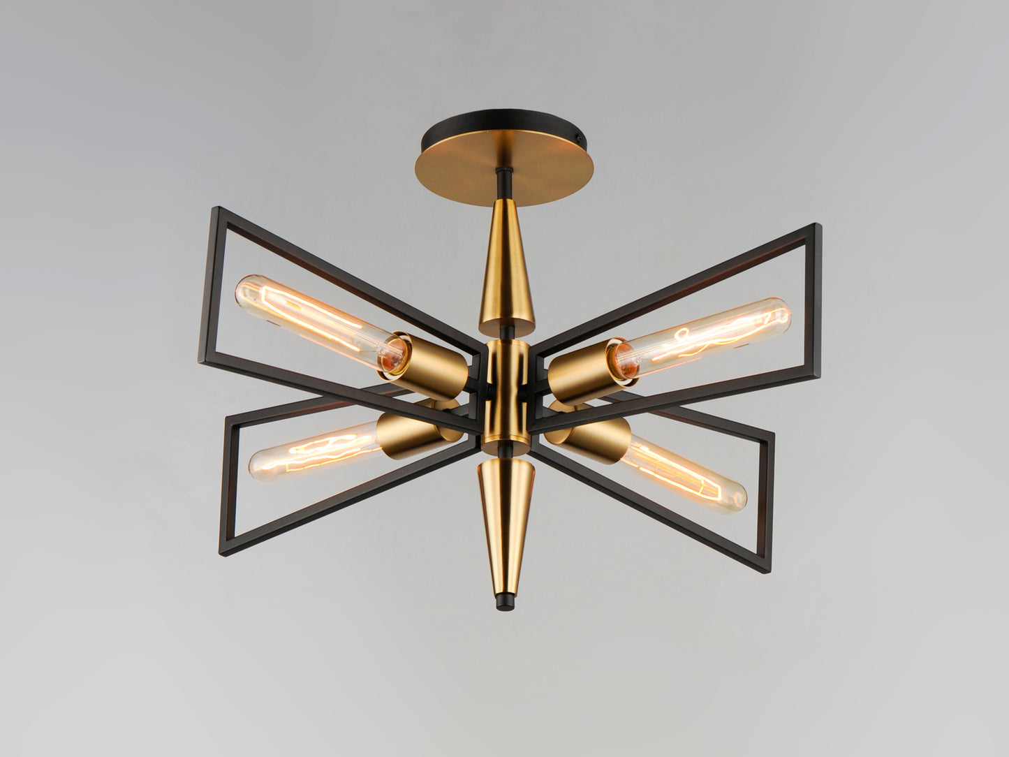 Wings 4-Light Flush Mount Black/Satin Brass by Maxim Lighting
