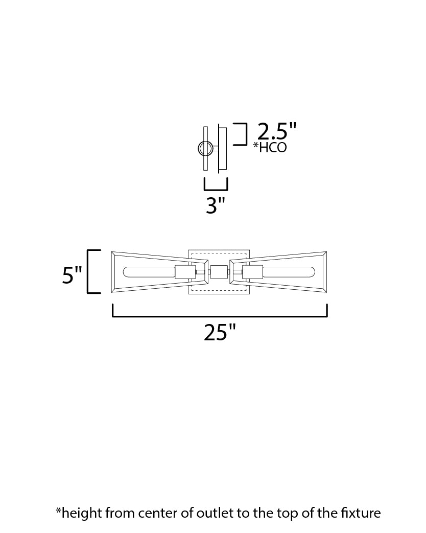 Wings 2-Light Wall Sconce Black/Satin Brass by Maxim Lighting
